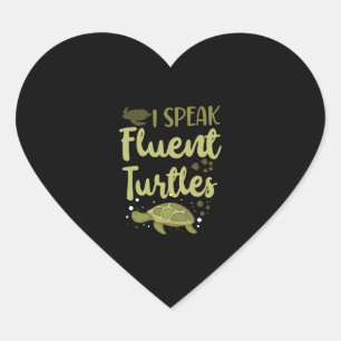 Pegatina En Forma De Corazón Tortuga marina hablo con fluidez