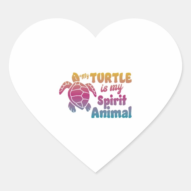 Pegatina En Forma De Corazón Tortuga marina Tortoise (Anverso)