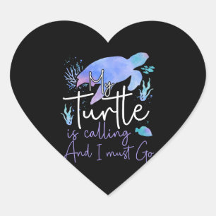 Pegatina En Forma De Corazón Tortuga marina Tortoise