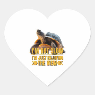 Pegatina En Forma De Corazón Tortuga, no soy lento, solo disfruto de la vista