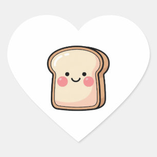 Pegatina En Forma De Corazón Tostada Feliz