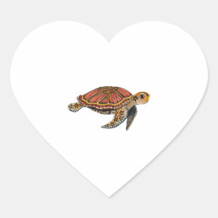 Pegatina En Forma De Corazón Tótem de tortuga marina
