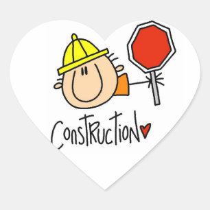 Pegatina En Forma De Corazón Trabajador de la Construcción
