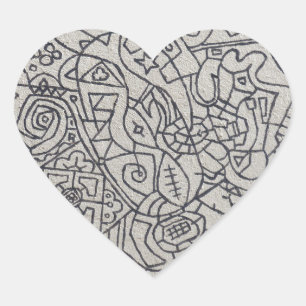 Pegatina En Forma De Corazón Trabajo de la línea de arte de graffiti