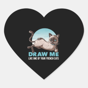 Pegatina En Forma De Corazón Tráeme Como Uno De Tus Chicas Franceses Gato Graci