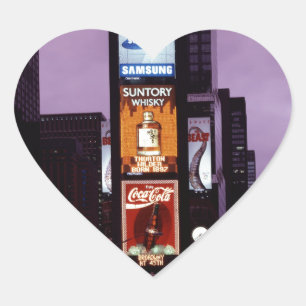 Pegatina En Forma De Corazón Tráfico de New York Times Square por la noche