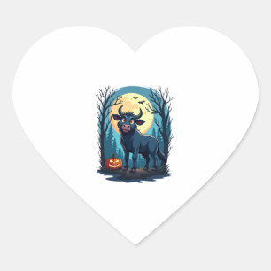 Pegatina En Forma De Corazón Transformación de Werewolf de vaca