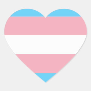 Pegatina En Forma De Corazón Transgender bandera