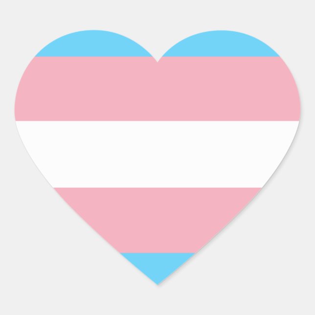 Pegatina En Forma De Corazón Transgender bandera (Anverso)
