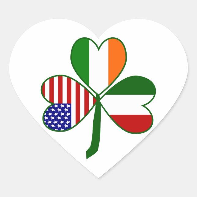 Pegatina En Forma De Corazón Trébol italiano (Anverso)