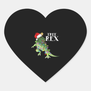 PEGATINA EN FORMA DE CORAZÓN TREE REX SANTA HAT NAVIDADES DE DINOSAUR LUZ T-SHI