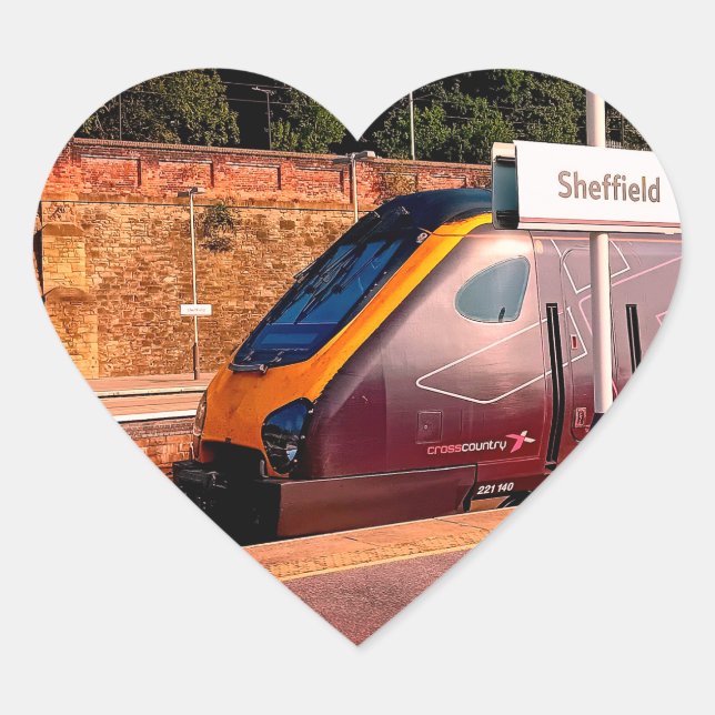 Pegatina En Forma De Corazón Tren de Maroon (Anverso)