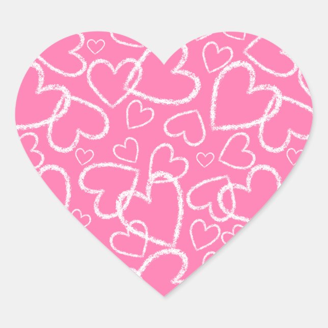 Pegatina En Forma De Corazón Trendy Heart Doodles 03 (Anverso)