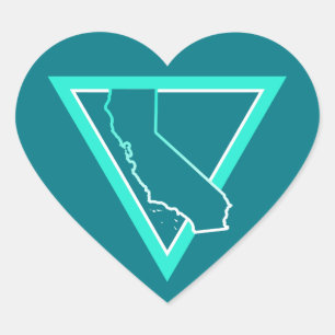 Pegatina En Forma De Corazón triángulo de california