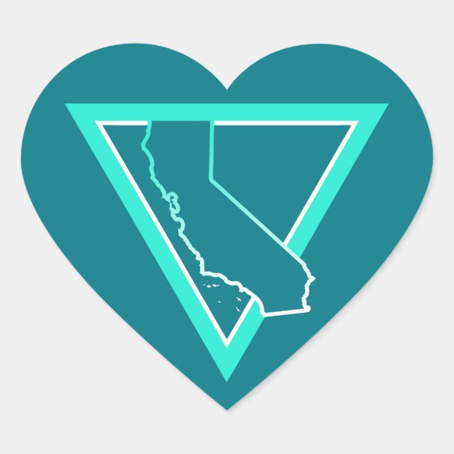 Pegatina En Forma De Corazón triángulo de california (Anverso)