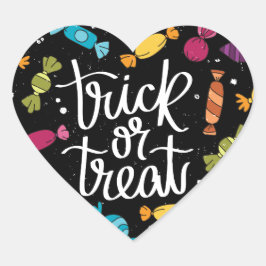 Pegatina En Forma De Corazón Trick O Trato De Velas De Halloween