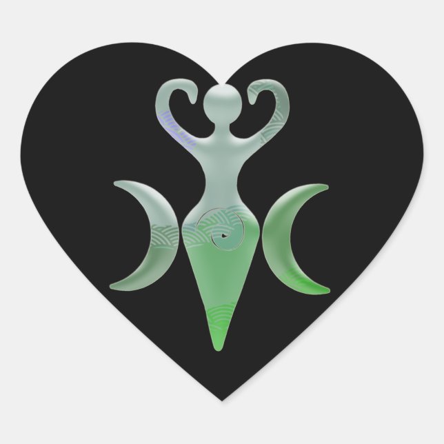 Pegatina En Forma De Corazón Triple diosa (Anverso)