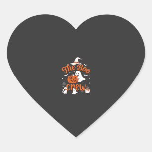 Pegatina En Forma De Corazón Tripulación de Boo Fantasma Calabaza Gato Blanco S