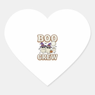 Pegatina En Forma De Corazón Tripulación Fantasma de Halloween Diseño Vectorial