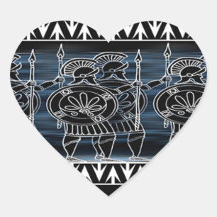 Pegatina En Forma De Corazón Troya de figuras negras griegas