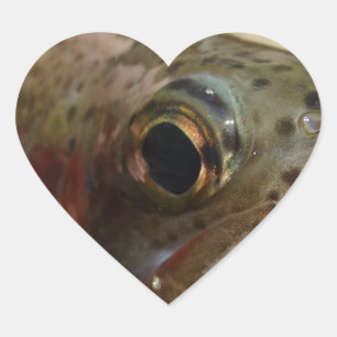 Pegatina En Forma De Corazón Trucha en Manos