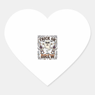 Pegatina En Forma De Corazón Truco de poción de Halloween o cerveza vintage gra