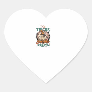 Pegatina En Forma De Corazón Trucos Golosinas Halloween Pug Sombrero de Bruja C