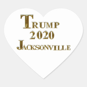 PEGATINA EN FORMA DE CORAZÓN TRUMP 2020 JACKSONVILLE