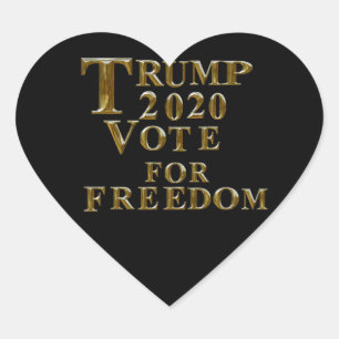 PEGATINA EN FORMA DE CORAZÓN TRUMP 2020 VOTA POR LA LIBERTAD