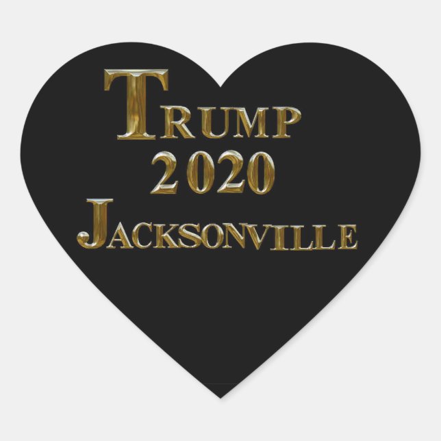 PEGATINA EN FORMA DE CORAZÓN TRUMP JACKSONVILLE 2020 (Anverso)