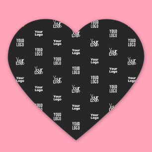 Pegatina En Forma De Corazón Tu Logotipo 3 Diseño de Patrón de Logotipo Edita