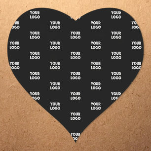 Pegatina En Forma De Corazón Tu Logotipo Simple Logotipo Repetitivo Negro