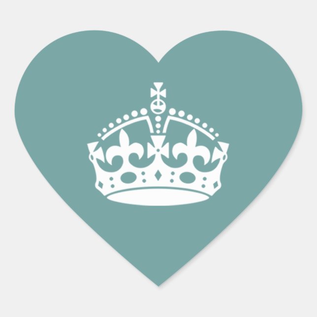 Pegatina En Forma De Corazón Tudor Crown Boda (Anverso)