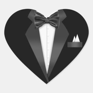 Pegatina En Forma De Corazón Tuxedo