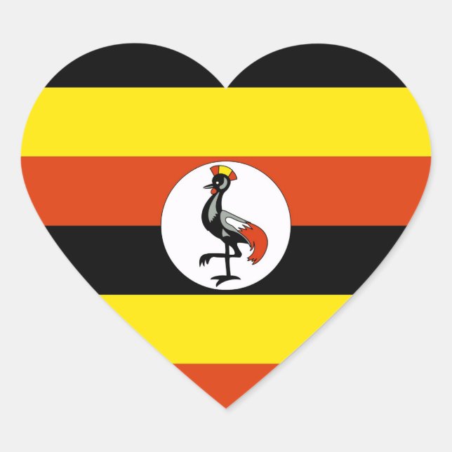 PEGATINA EN FORMA DE CORAZÓN UGANDA (Anverso)