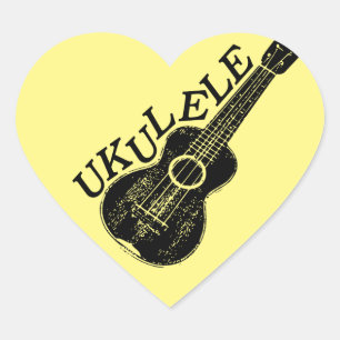 Pegatina En Forma De Corazón Ukulele Mensajes De Texto E Imagen