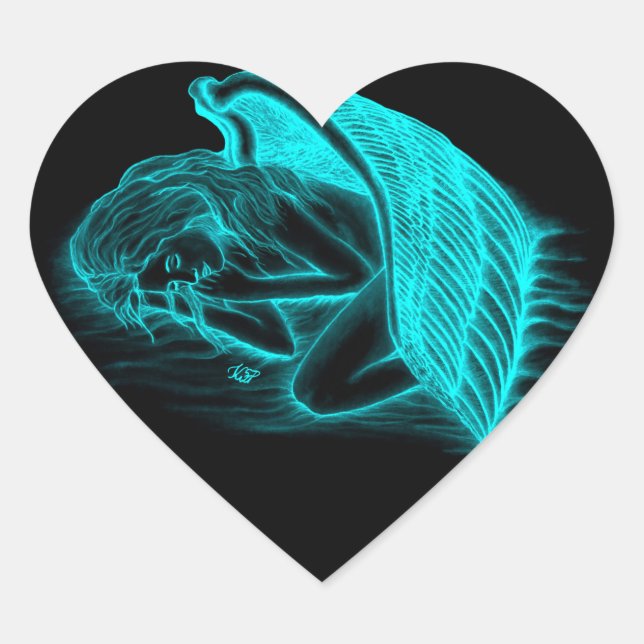 Pegatina En Forma De Corazón Un ángel dormido (Anverso)