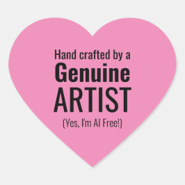 Pegatina En Forma De Corazón Un artista genuino (o tu texto) hizo esto - Sin IA