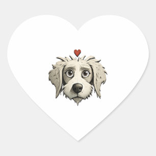 Pegatina En Forma De Corazón Un canino Personalizado con un corazón amoroso