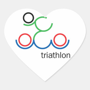 Pegatina En Forma De Corazón Un gran regalo de Triatlón para tu amigo o familia