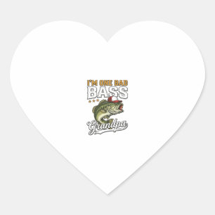 Pegatina En Forma De Corazón Un mal diseño vectorial vintage de pesca de lubina