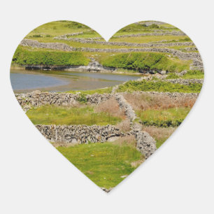 Pegatina En Forma De Corazón Un muro de piedra irlandés