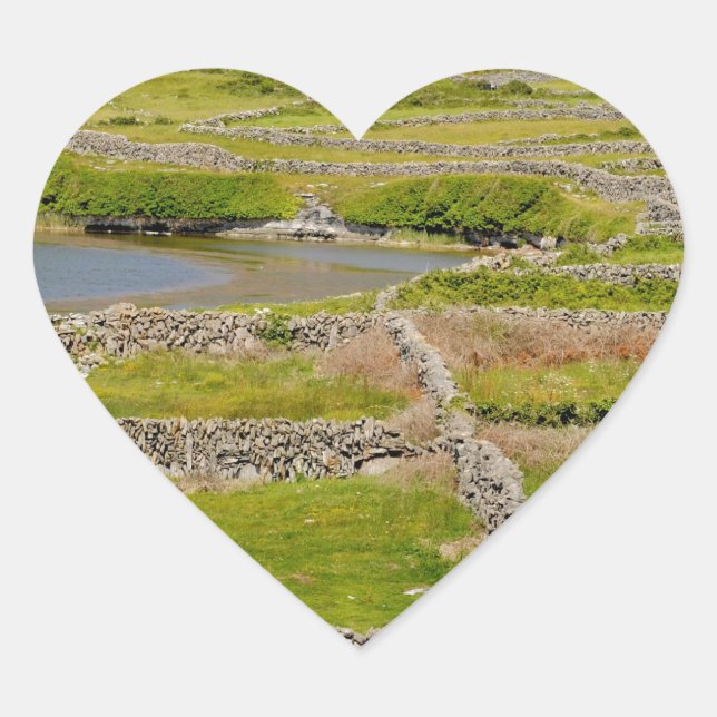 Pegatina En Forma De Corazón Un muro de piedra irlandés (Anverso)