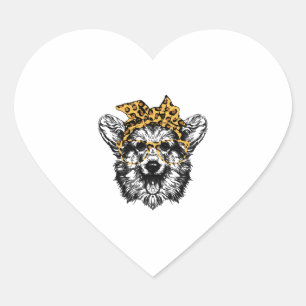 Pegatina En Forma De Corazón Un regalo para los amantes de los perros graciosos