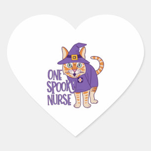 Pegatina En Forma De Corazón Un repugnante gato de enfermera mimado
