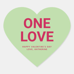 Pegatina En Forma De Corazón Una conversación de amor El día de San Valentín li