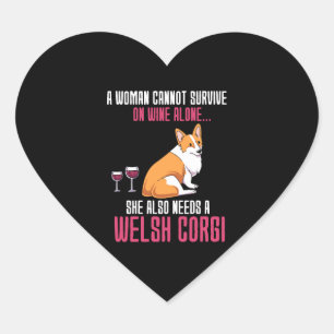 Pegatina En Forma De Corazón Una Mujer No Puede Sobrevivir Solo En El Corgi Gal