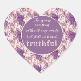 Pegatina En Forma De Corazón Único en floral de glamur/púrpura