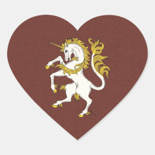 Pegatina En Forma De Corazón Unicorn Rampant