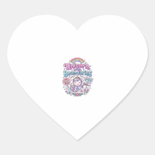 Pegatina En Forma De Corazón Unicornio con límites encantador gráfico de ropa_1